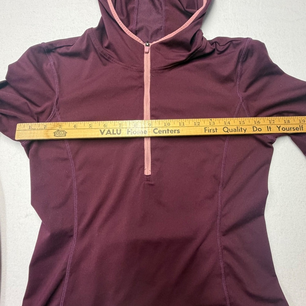 Fabletics Half Zip Hoodie Burgundy Athletic Long Sleeve Running Top Womens M - Picture 7 of 8